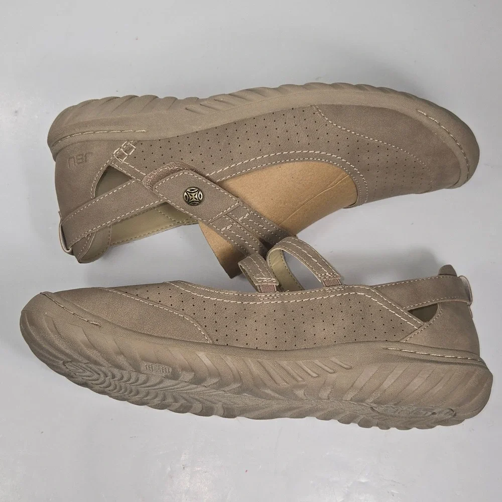 JBU‎ Jambu Mary Jane Flats Womens 10M Fawn Brown Memory Foam B3FAW54